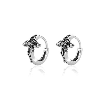 Angel Wing Cross Hoop Earrings Xenos Jewelry