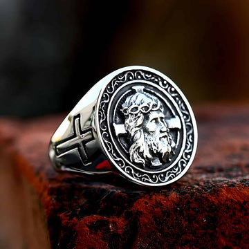 Cross Stainless Steel Jesus Ring - Xenos Jewelry