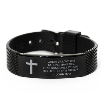 Christian Black Bracelet | John 15:13